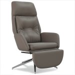 Vidaxl chaise de relaxation et repose - pied gris cuir et similicuir