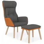 Vidaxl chaise de relaxation repose - pied gris fonc� similicuir et tissu