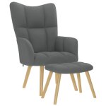 Vidaxl chaise de relaxation avec repose - pied gris fonc� tissu