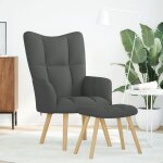 Vidaxl chaise de relaxation avec repose - pied gris fonc� tissu