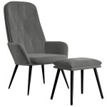 Vidaxl chaise de relaxation avec repose - pied gris fonc� velours