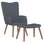 Vidaxl chaise de relaxation avec repose - pied gris fonc velours