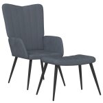 Vidaxl chaise de relaxation avec repose - pied gris fonc� velours
