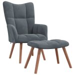 Vidaxl chaise de relaxation avec repose - pied gris foncé velours Vidaxl chaise de relaxation avec repose - pied gris foncé velours