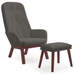 Vidaxl chaise de relaxation avec repose - pied gris fonc� velours
