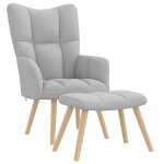 Vidaxl chaise de relaxation avec repose - pieds gris nuage tissu