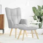 Vidaxl chaise de relaxation avec repose - pieds gris nuage tissu