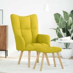 Vidaxl chaise de relaxation avec repose - pied jaune clair tissu