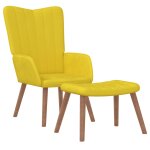 Vidaxl chaise de relaxation avec repose - pied jaune moutarde velours