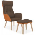 Vidaxl chaise de relaxation et repose - pied marron similicuir et tissu