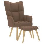 Vidaxl chaise de relaxation avec repose - pied marron tissu