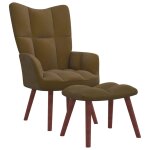 Vidaxl chaise de relaxation avec repose - pied marron velours