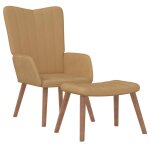 Vidaxl chaise de relaxation avec repose - pied marron velours