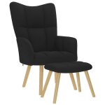Vidaxl chaise de relaxation avec repose - pied noir tissu