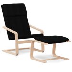 Vidaxl chaise de relaxation avec repose - pied noir tissu