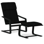 Vidaxl chaise de relaxation avec repose - pied noir tissu