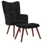 Vidaxl chaise de relaxation avec repose - pied noir velours