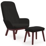 Vidaxl chaise de relaxation avec repose - pied noir velours