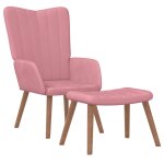 Vidaxl chaise de relaxation avec repose - pied rose velours