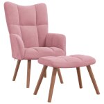 Vidaxl chaise de relaxation avec repose - pied rose velours