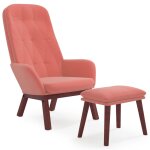 Vidaxl chaise de relaxation avec repose - pied rose velours