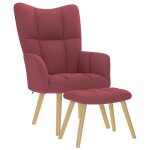 Vidaxl chaise de relaxation avec repose - pied rouge bordeaux tissu
