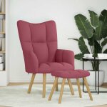 Vidaxl chaise de relaxation avec repose - pied rouge bordeaux tissu Vidaxl chaise de relaxation avec repose - pied rouge bordeaux tissu