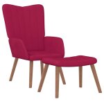 Vidaxl chaise de relaxation avec repose - pied rouge bordeaux velours