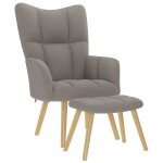 Vidaxl chaise de relaxation avec repose - pied taupe tissu