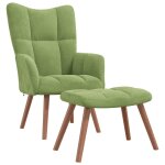 Vidaxl chaise de relaxation avec repose - pied vert clair velours