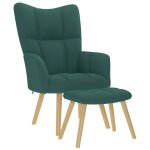 Vidaxl chaise de relaxation avec repose - pied vert fonc� tissu