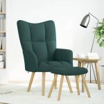 Vidaxl chaise de relaxation avec repose - pied vert fonc tissu