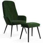 Vidaxl chaise de relaxation avec repose - pied vert fonc� velours