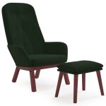Vidaxl chaise de relaxation avec repose - pied vert fonc� velours