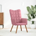 Vidaxl chaise de relaxation rose velours