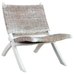 Vidaxl chaise de relaxation rotin kubu naturel et bois d'acajou massif