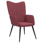 Vidaxl chaise de relaxation rouge bordeaux tissu