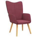 Vidaxl chaise de relaxation rouge bordeaux tissu