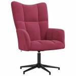 Vidaxl chaise de relaxation rouge bordeaux velours