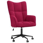 Vidaxl chaise de relaxation rouge bordeaux velours