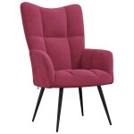 Vidaxl chaise de relaxation rouge bordeaux velours