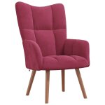 Vidaxl chaise de relaxation rouge bordeaux velours Vidaxl chaise de relaxation rouge bordeaux velours
