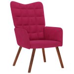 Vidaxl chaise de relaxation rouge bordeaux velours