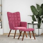 Vidaxl chaise de relaxation avec tabouret bordeaux velours