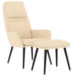Vidaxl chaise de relaxation avec tabouret crème tissu Vidaxl chaise de relaxation avec tabouret crème tissu