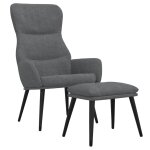 Vidaxl chaise de relaxation avec tabouret gris clair tissu