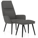 Vidaxl chaise de relaxation avec tabouret gris clair tissu