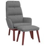 Vidaxl chaise de relaxation avec tabouret gris clair tissu