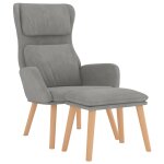 Vidaxl chaise de relaxation avec tabouret gris clair velours