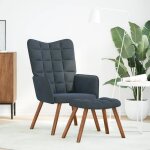 Vidaxl fauteuil relax avec tabouret en velours gris foncé Vidaxl fauteuil relax avec tabouret en velours gris foncé